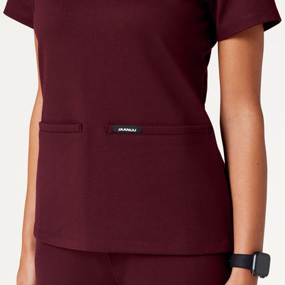 Cesi Slim UltraSOFT Scrub Top - Burgundy