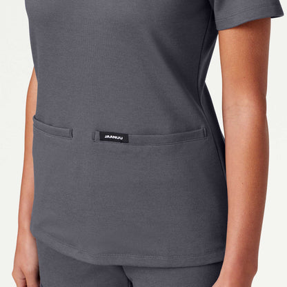 Cesi Slim ULTRAsoft Scrub Top - Heather Gray