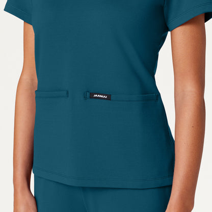Cesi Slim UltraSOFT Scrub Top - Caribbean Blue