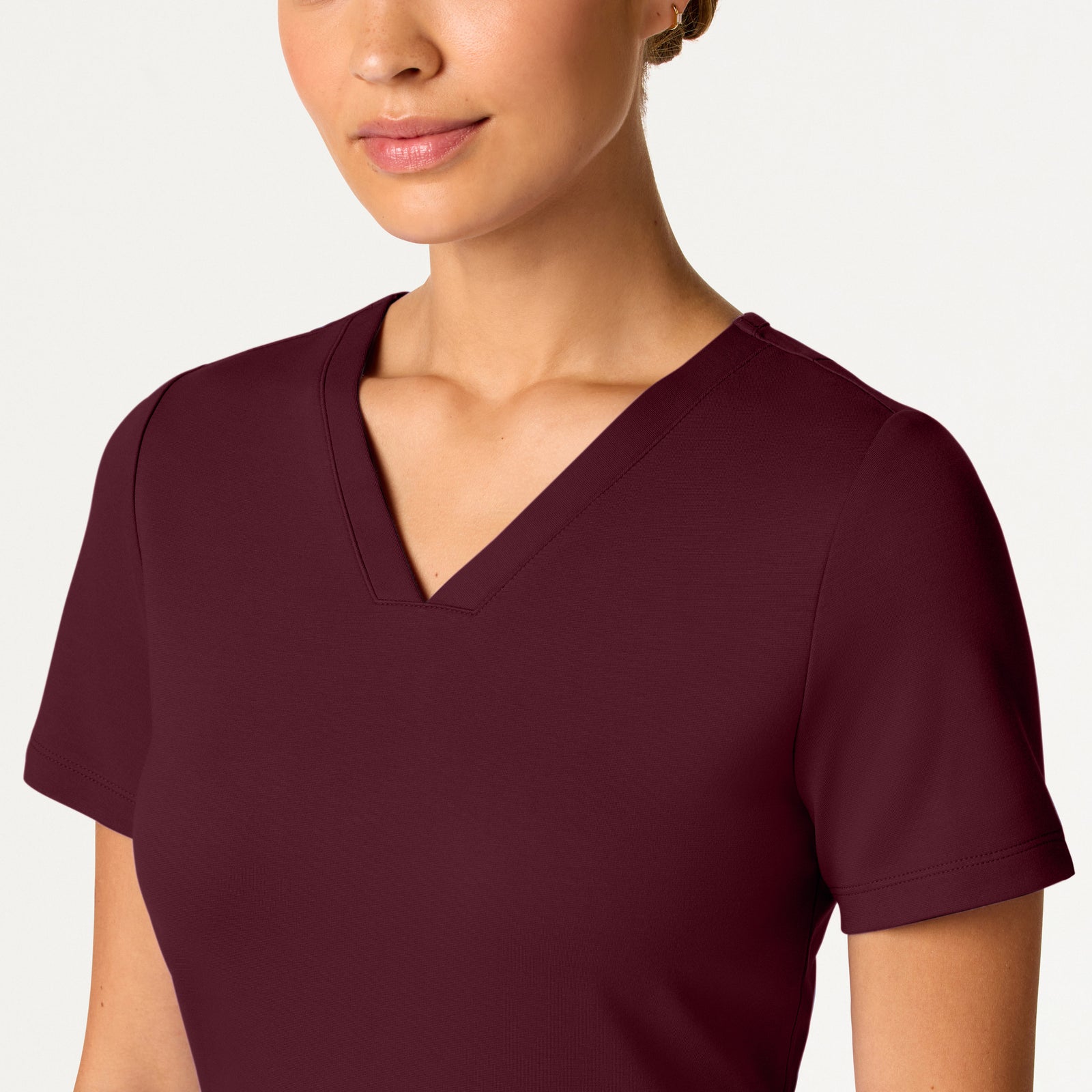 Kass Slim 4-Pocket ULTRAsoft Scrub Top - Burgundy