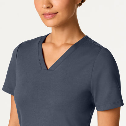 Kass Slim 4-Pocket UltraSOFT Scrub Top - Carbon Gray