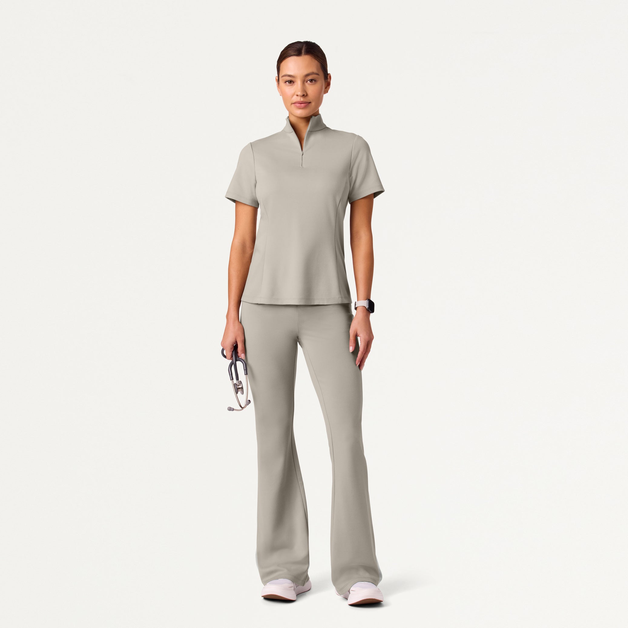 Lina UltraSOFT™ Yoga Flare Scrub Pant - Fog
