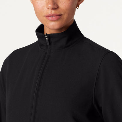 Ceri Essential 6-Pocket Scrub Jacket - Black on-body detail