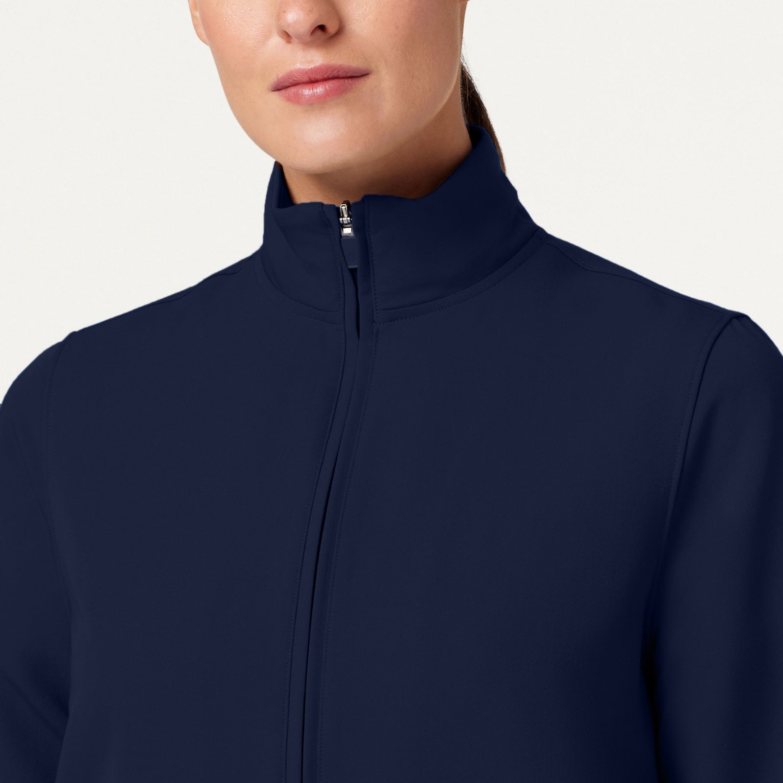 Ceri Essential 6-Pocket Scrub Jacket - Midnight Navy on-body detail