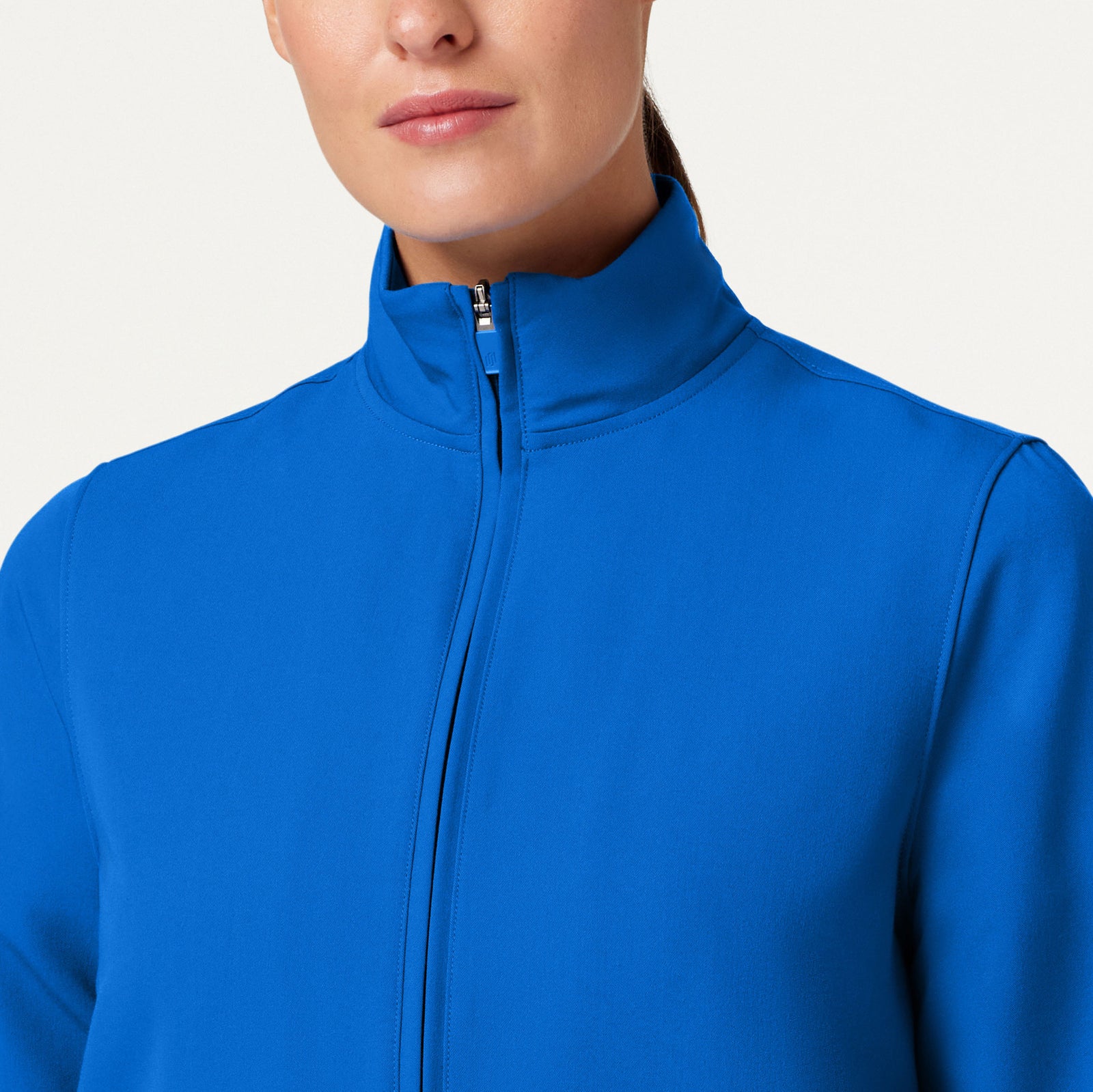 Ceri Essential 6-Pocket Scrub Jacket - Royal Blue on-body detail