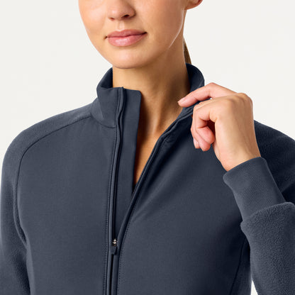 Cloud Hybrid Fleece Bomber Jacket - Carbon Gray on-body detail