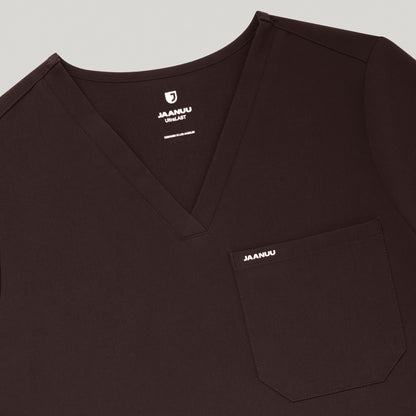 Rhena Slim 1-Pocket Scrub Top - Espresso