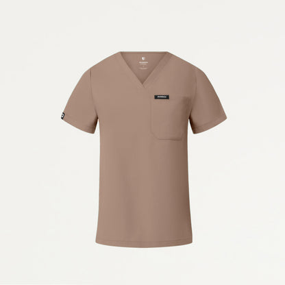 Rhena Slim Essential 1-Pocket Scrub Top - Mocha