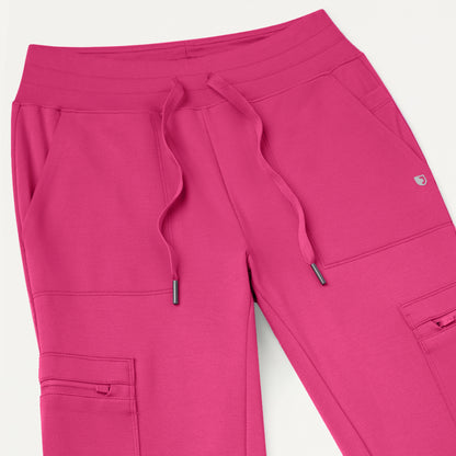 Kait 10-Pocket Skinny Scrub Jogger - Warrior Pink
