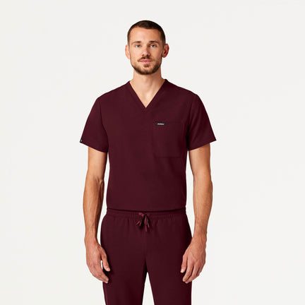 Holmes 1-Pocket Scrub Top - Burgundy