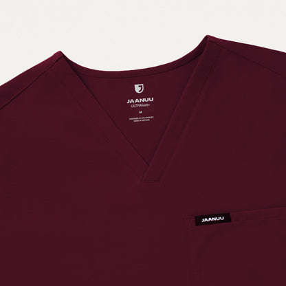 Holmes Everyday 1-Pocket Scrub Top - Burgundy