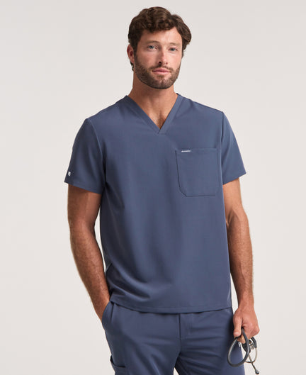 Jaanuu Holmes 1-Pocket Scrub Top in Carbon Gray, product photo 1 of 6