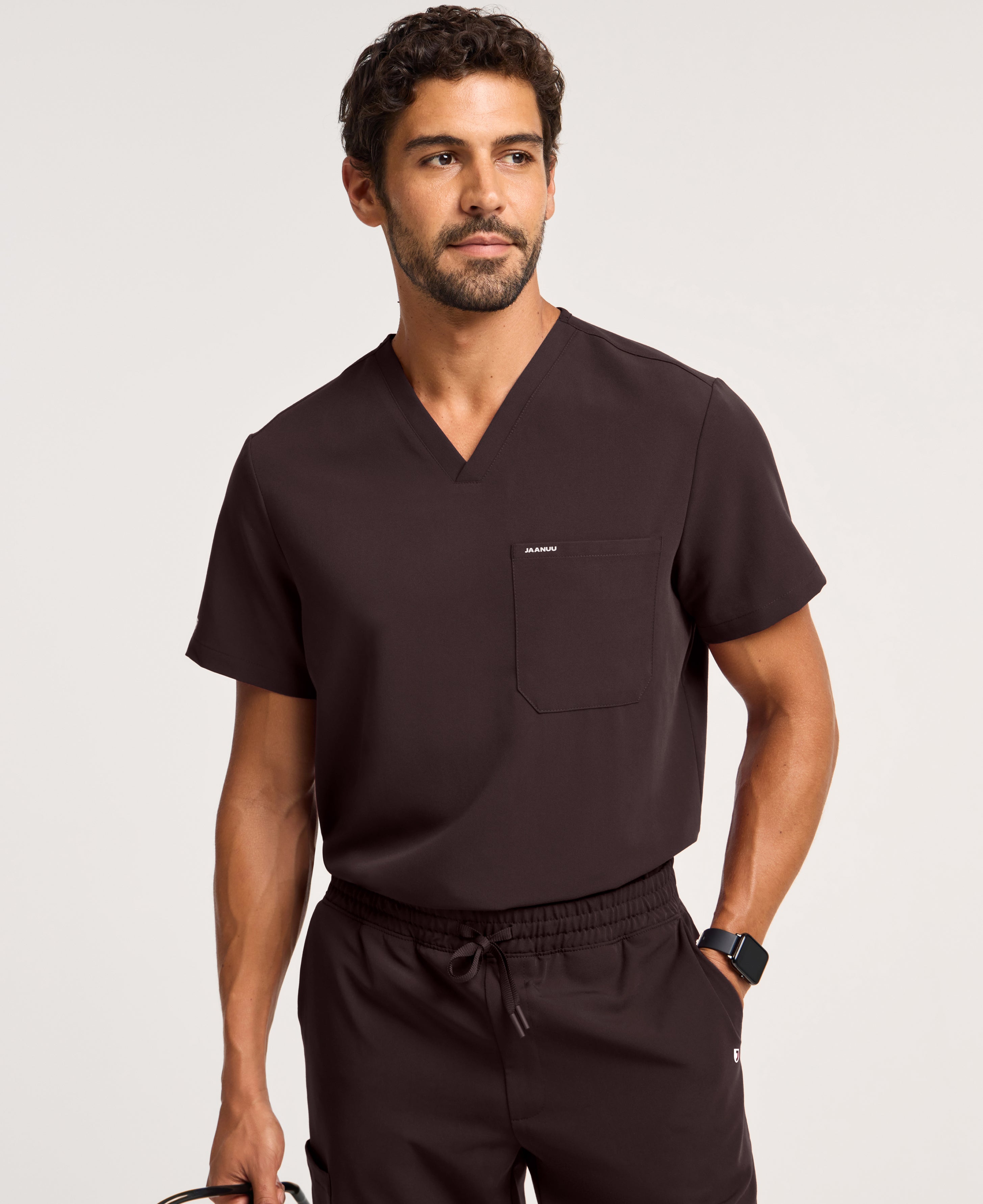 Holmes 1-Pocket Scrub Top - Espresso