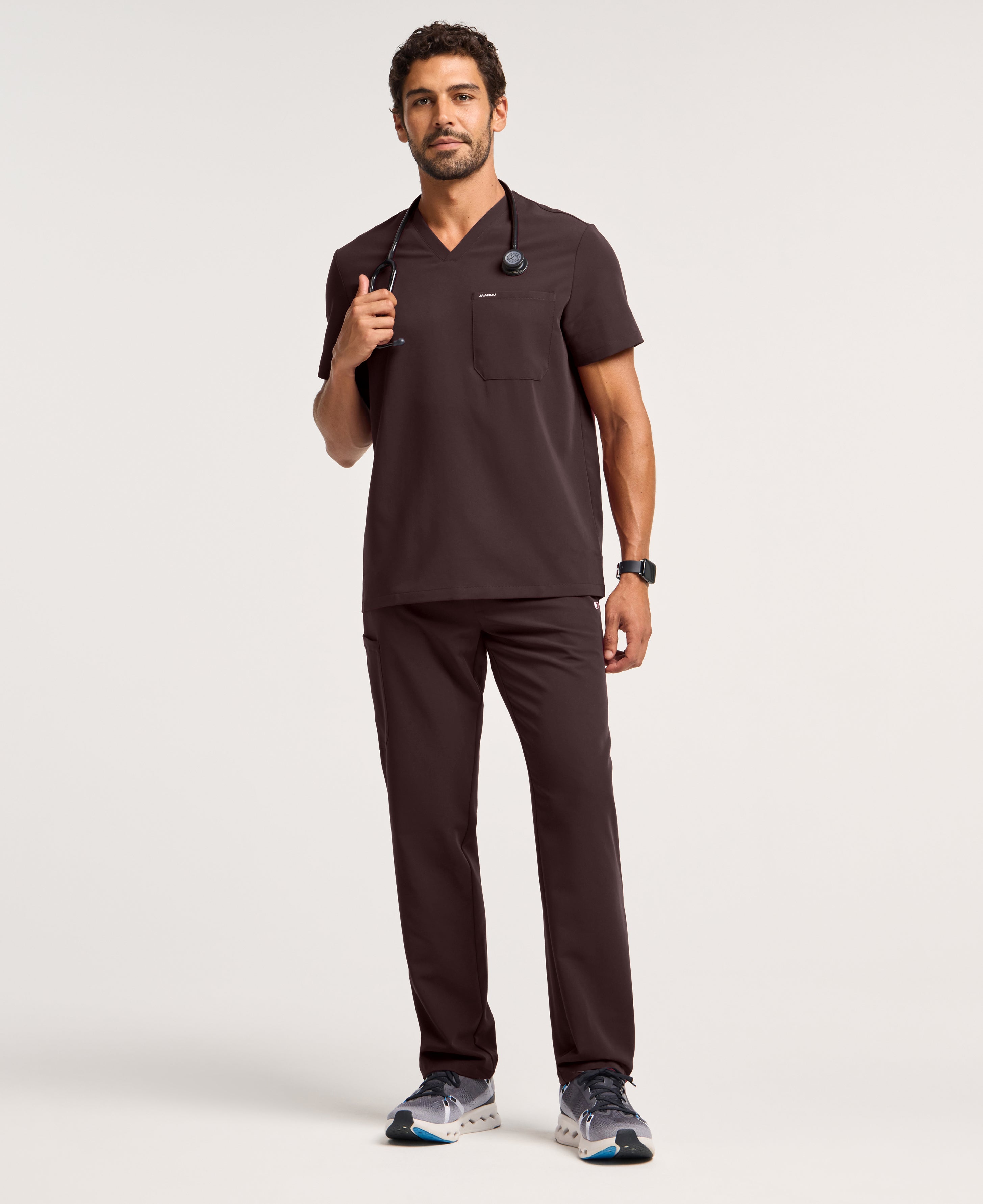 Holmes 1-Pocket Scrub Top - Espresso