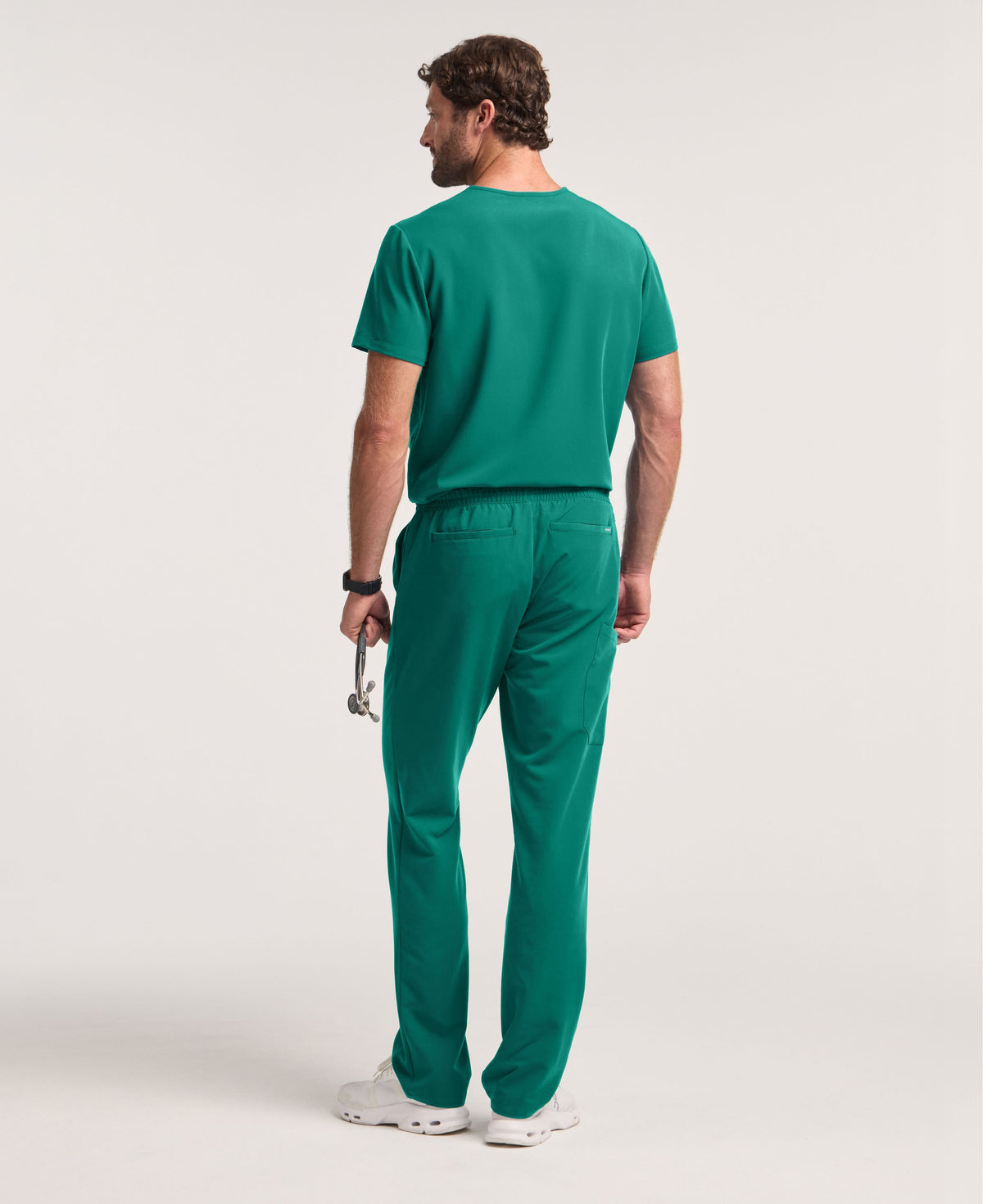 Jaanuu Holmes 1-Pocket Scrub Top in Hunter Green, product photo 6 of 6