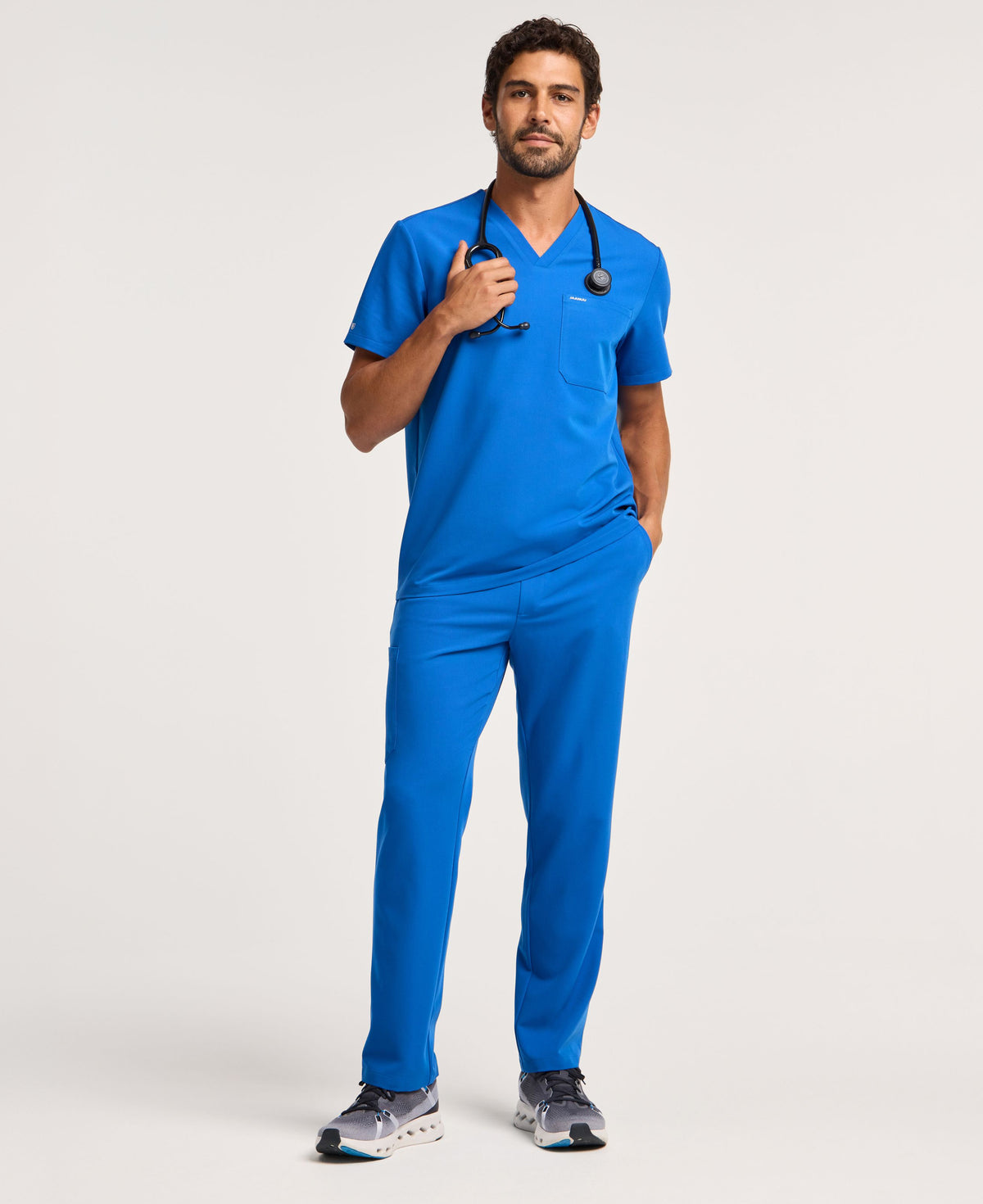 Jaanuu Holmes 1-Pocket Scrub Top in Royal Blue, product photo 1 of 6