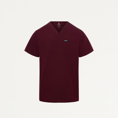 Platt 3-Pocket Scrub Top - Burgundy