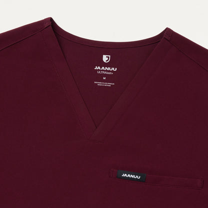 Platt 3-Pocket Scrub Top - Burgundy