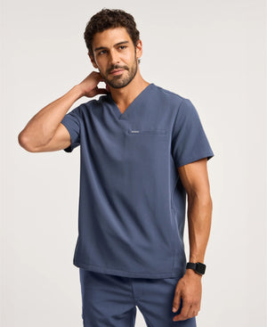 Jaanuu Platt 3-Pocket Scrub Top in Carbon Gray, product photo 1 of 6