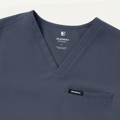 Platt 3-Pocket Scrub Top - Carbon Gray