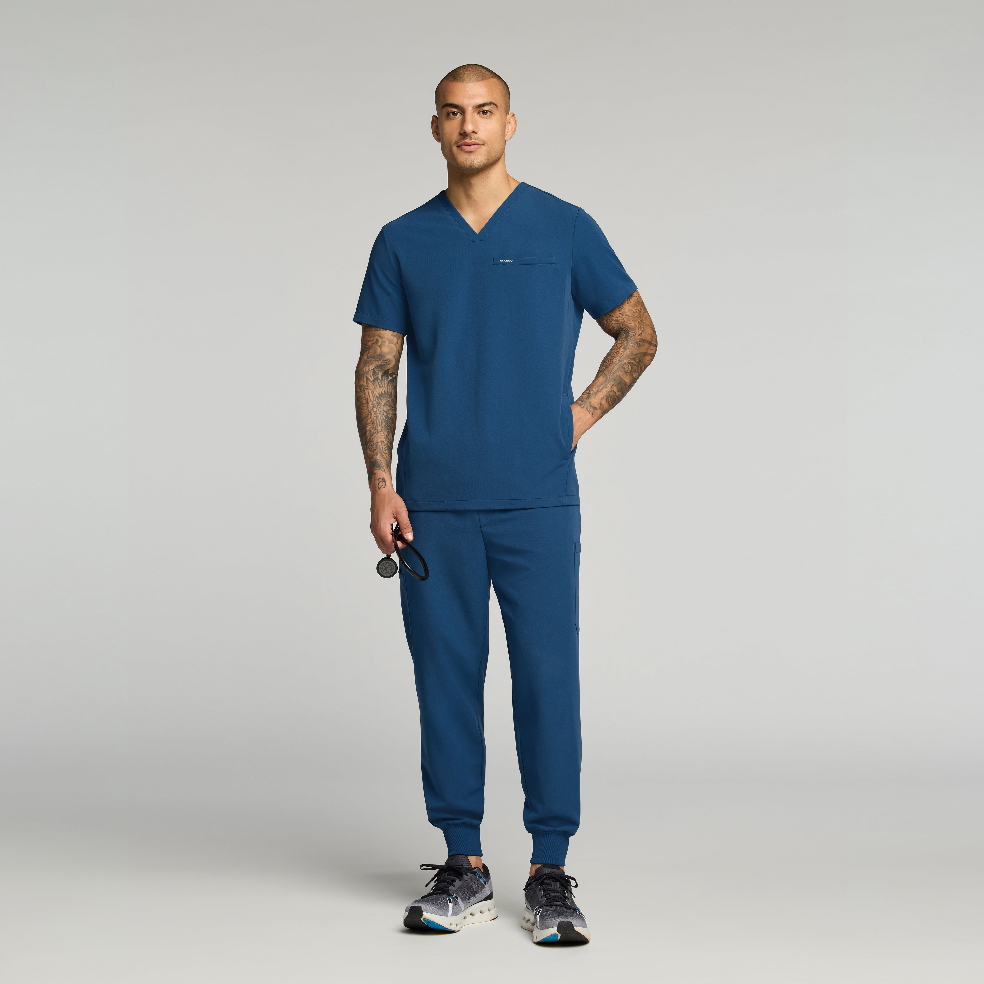 Platt 3-Pocket Scrub Top - Ocean