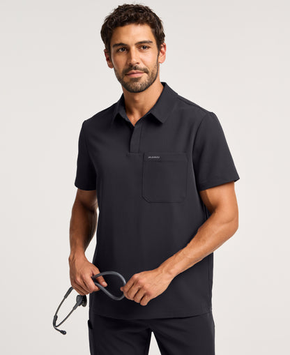Jaanuu Calderon Polo Scrub Top in Black, product photo 1 of 6