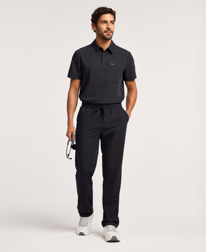 Jaanuu Calderon Polo Scrub Top in Black, product photo 2 of 6