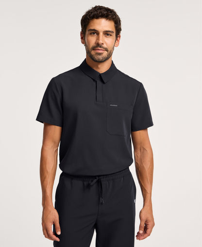 Jaanuu Calderon Polo Scrub Top in Black, product photo 4 of 6