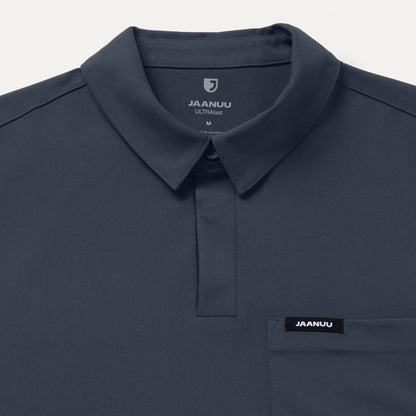 Calderon Polo Scrub Top - Carbon Gray