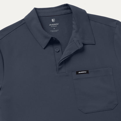 Calderon Polo Scrub Top - Carbon Gray
