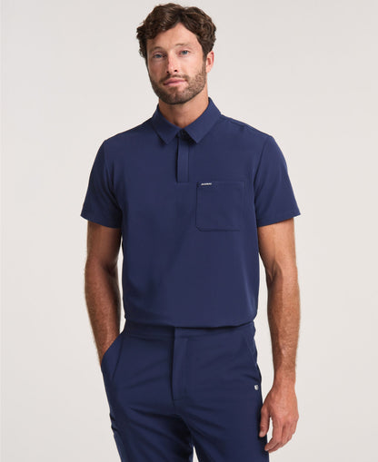 Jaanuu Calderon Polo Scrub Top in Midnight Navy, product photo 4 of 6