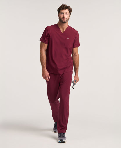 Jaanuu Rhys 1-Pocket Scrub Top in Burgundy, product photo 2 of 6
