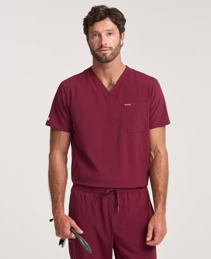 Jaanuu Rhys 1-Pocket Scrub Top in Burgundy, product photo 3 of 6