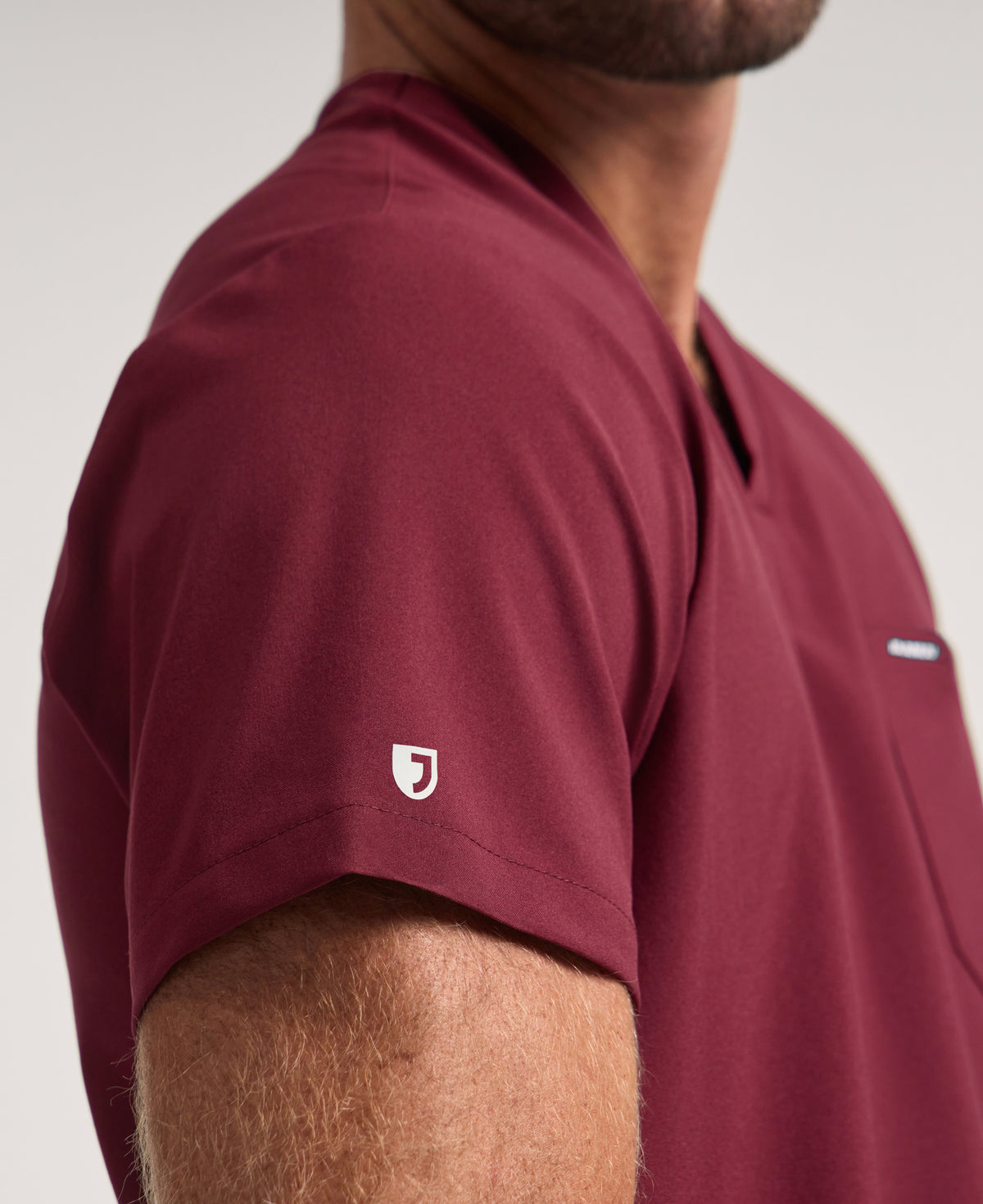 Jaanuu Rhys 1-Pocket Scrub Top in Burgundy, product photo 4 of 6