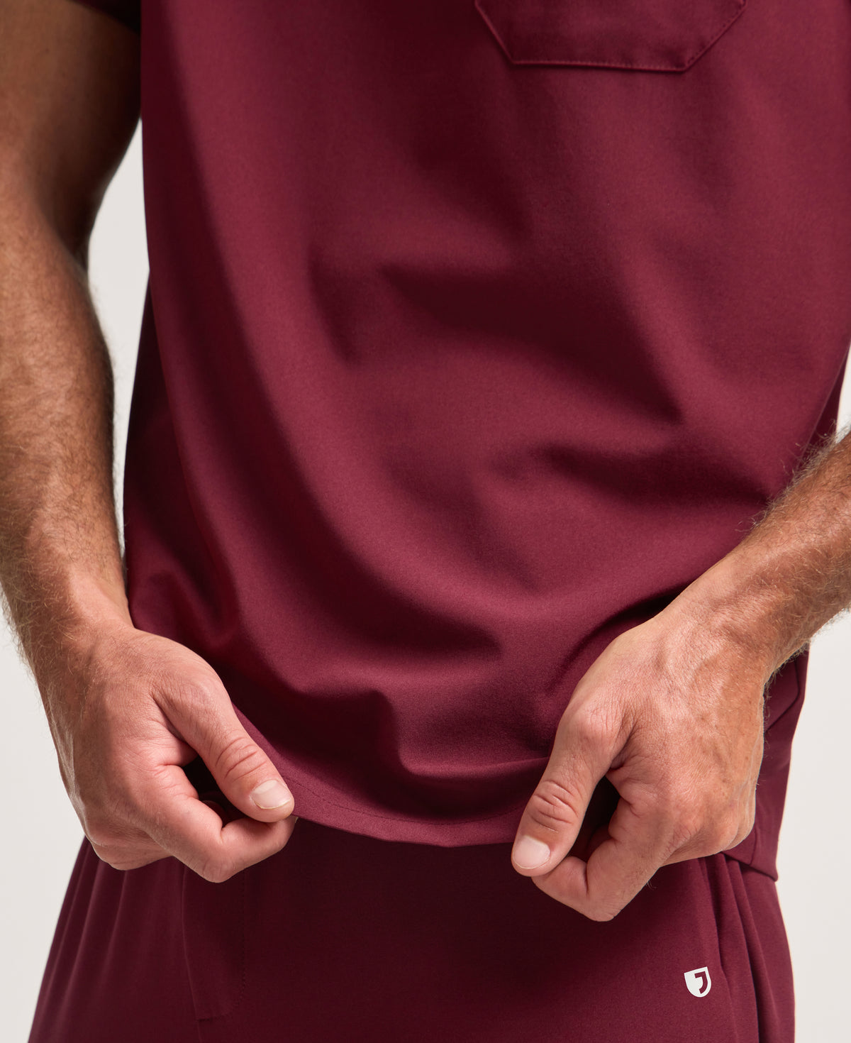 Jaanuu Rhys 1-Pocket Scrub Top in Burgundy, product photo 5 of 6