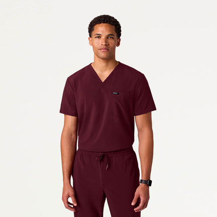 Rhys 1-Pocket Scrub Top - Burgundy
