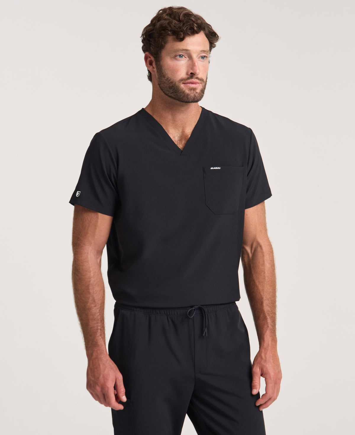 Jaanuu Rhys 1-Pocket Scrub Top in Black, product photo 3 of 6