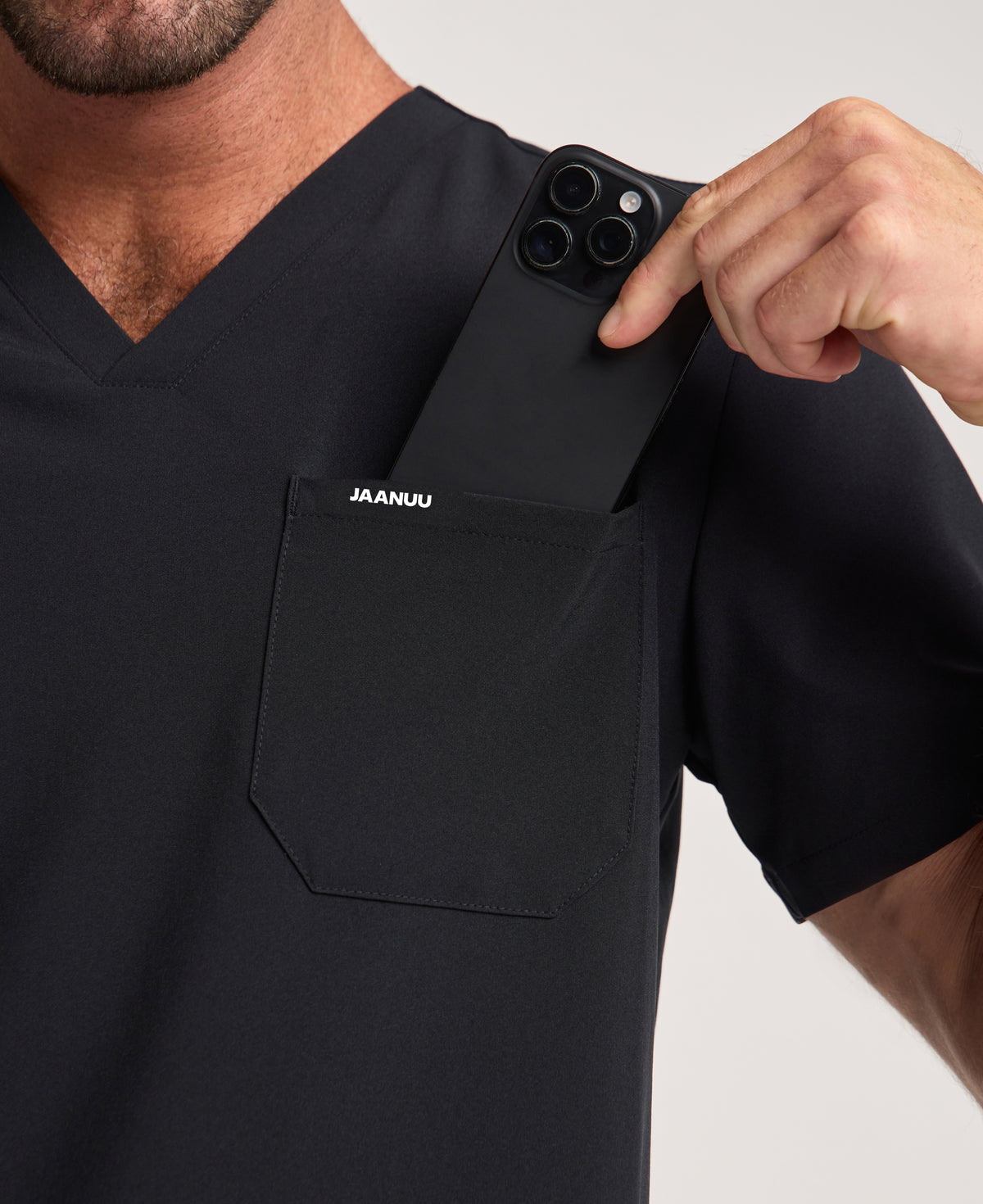 Jaanuu Rhys 1-Pocket Scrub Top in Black, product photo 5 of 6