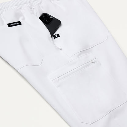 Osmo 8-Pocket Cargo Scrub Jogger - White
