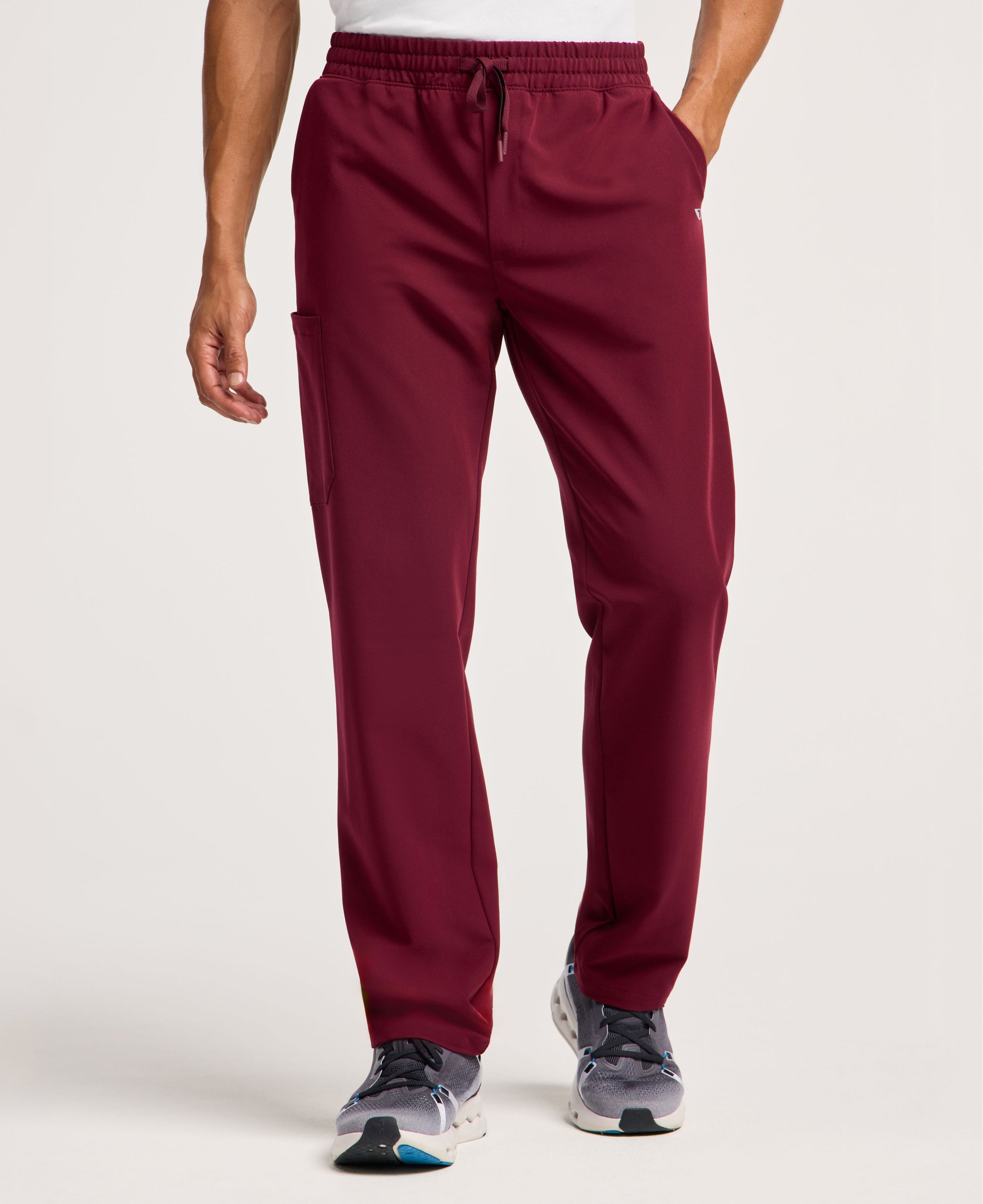 Jaanuu Rhodes Straight-Leg Scrub Pant in Burgundy, product photo 6 of 6