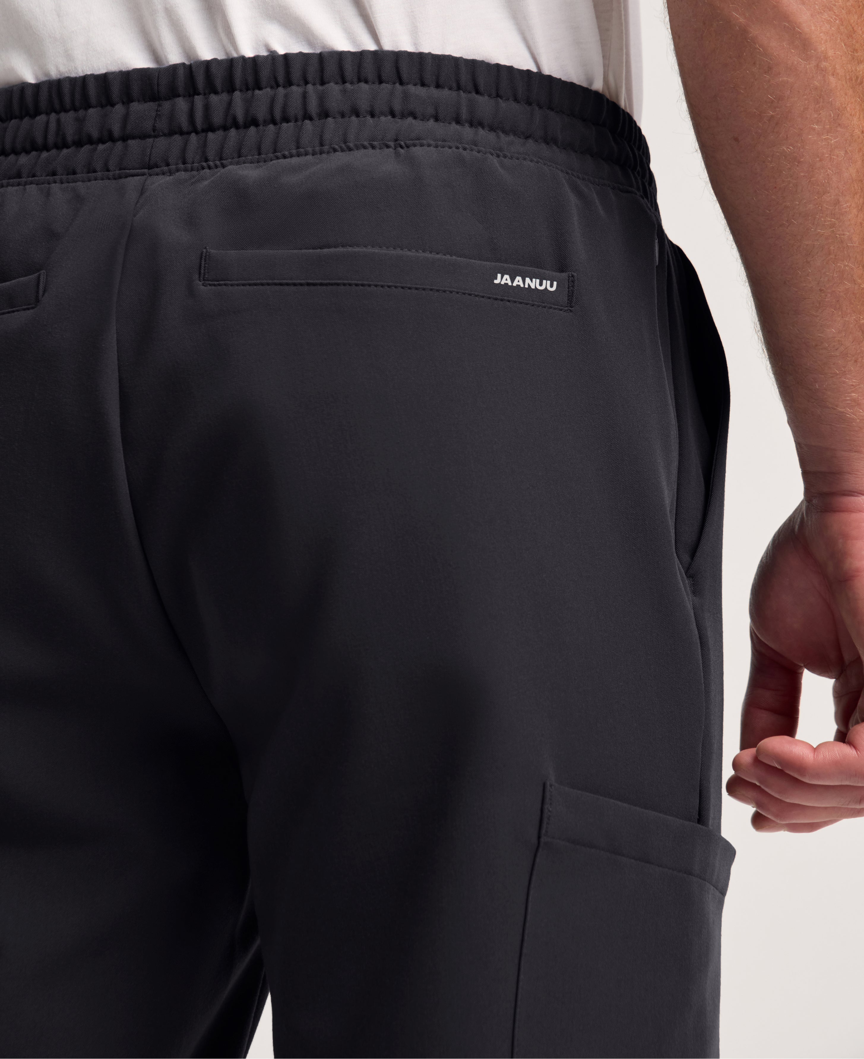 Jaanuu Rhodes Straight-Leg Scrub Pant in Black, product photo 5 of 6