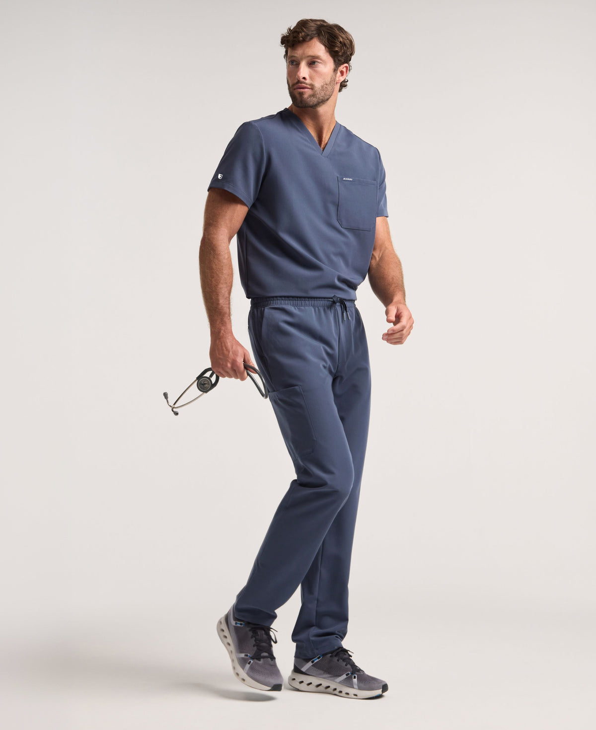 Jaanuu Rhodes Straight-Leg Scrub Pant in Carbon Gray, product photo 1 of 6