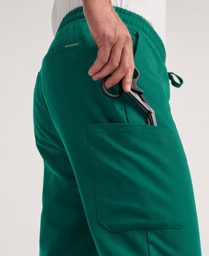 Jaanuu Rhodes Straight-Leg Scrub Pant in Hunter Green, product photo 3 of 6