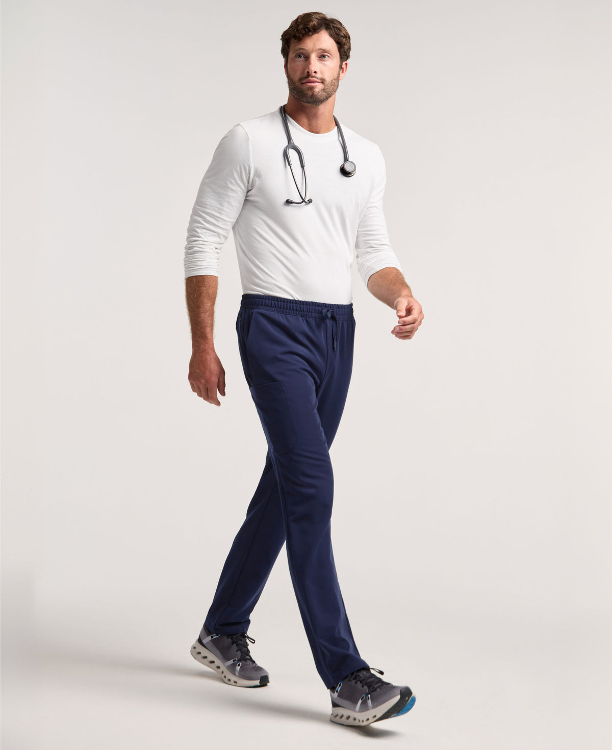 Jaanuu Rhodes Straight-Leg Scrub Pant in Midnight Navy, product photo 2 of 6