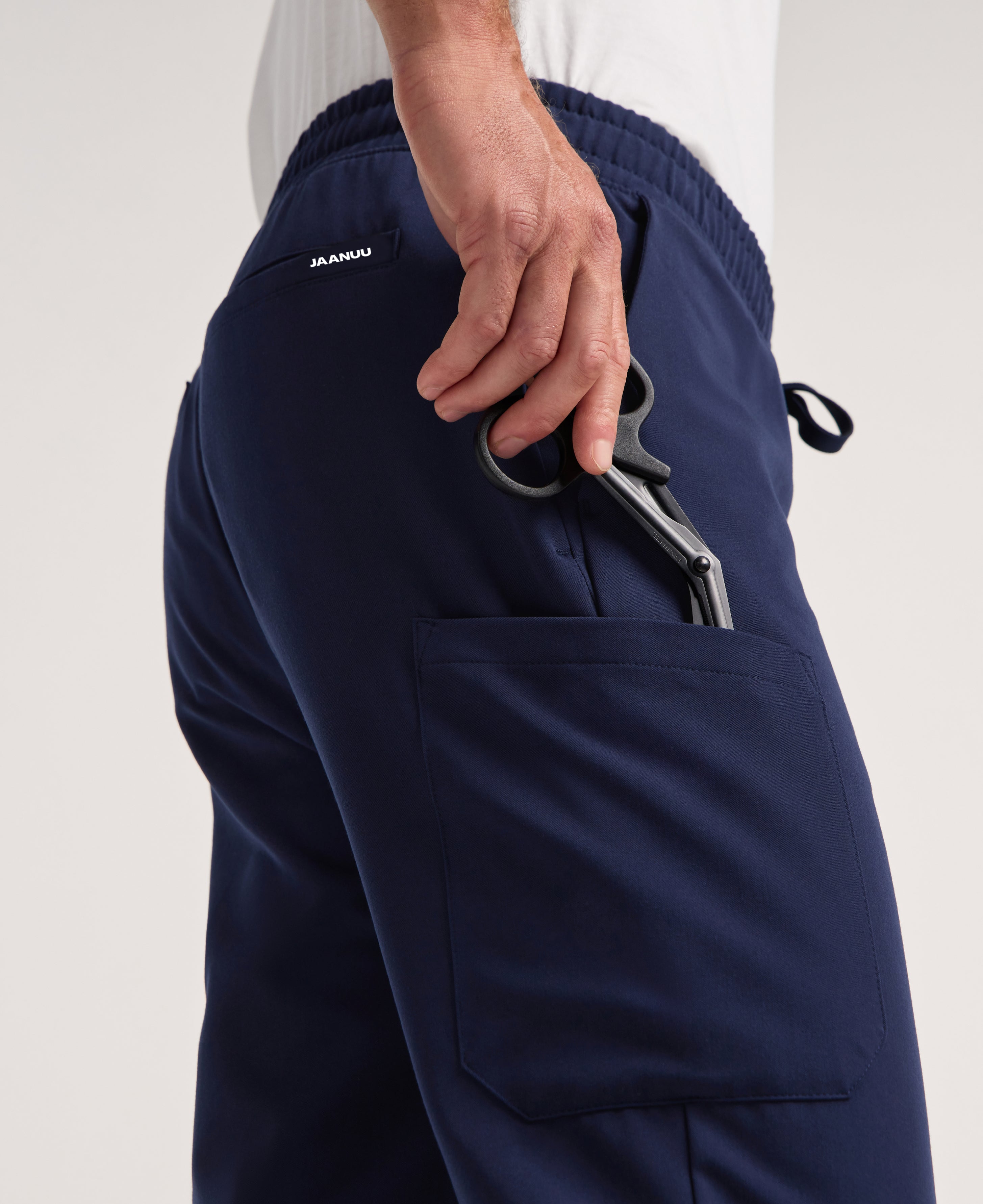 Jaanuu Rhodes Straight-Leg Scrub Pant in Midnight Navy, product photo 4 of 6