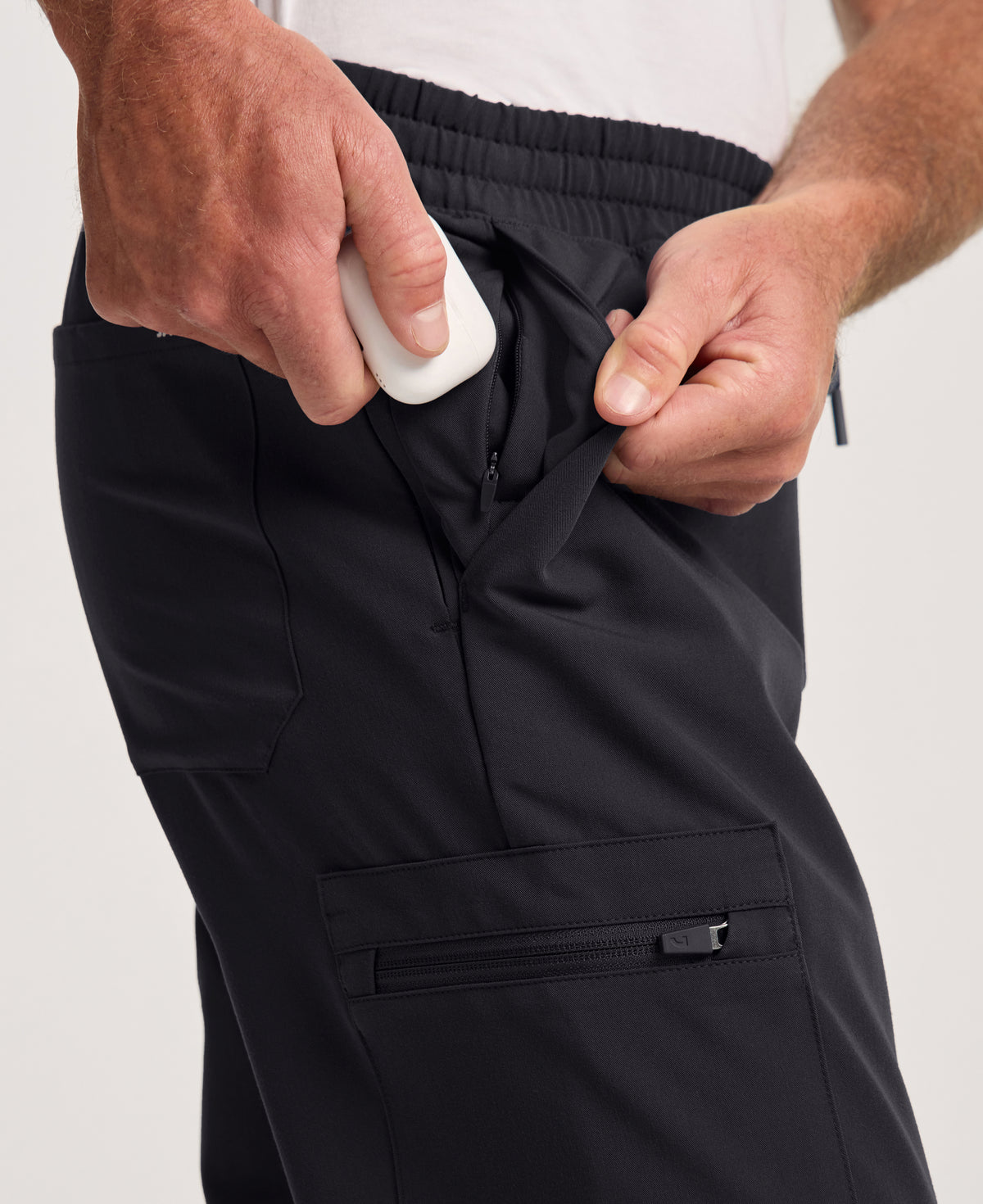 Jaanuu Osmo 8-Pocket Scrub Jogger in Black, product photo 3 of 6