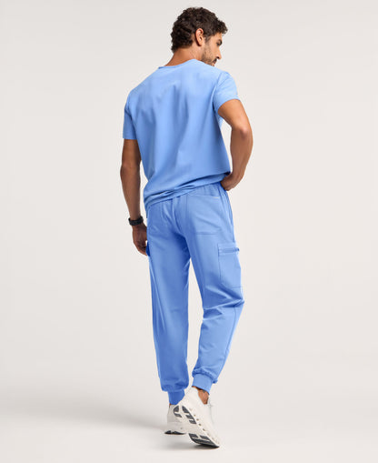 Jaanuu Osmo 8-Pocket Scrub Jogger in Ceil Blue, product photo 5 of 6