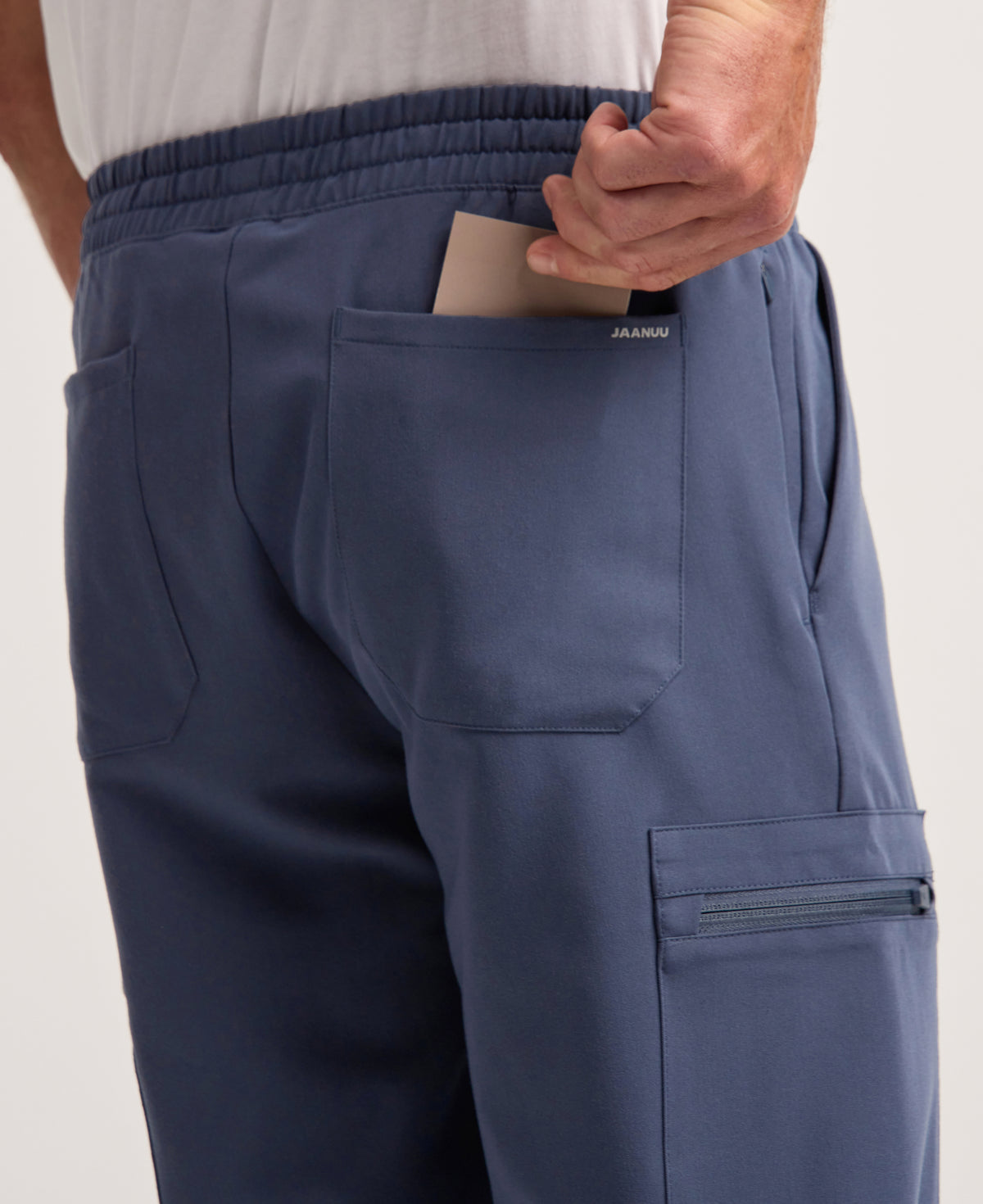 Jaanuu Osmo 8-Pocket Scrub Jogger in Carbon Gray, product photo 3 of 6