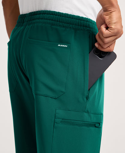 Jaanuu Osmo 8-Pocket Scrub Jogger in Hunter Green, product photo 5 of 6