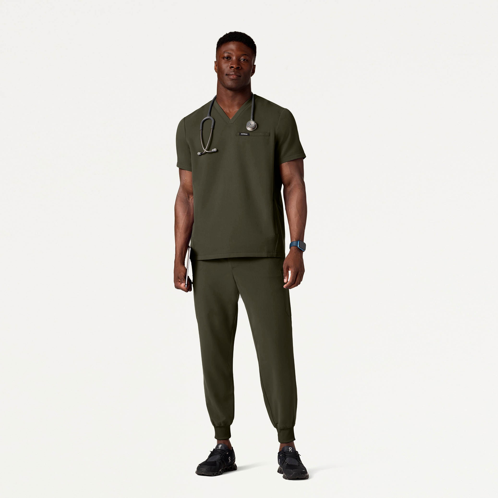 Osmo 8-Pocket Scrub Jogger - Deep Olive